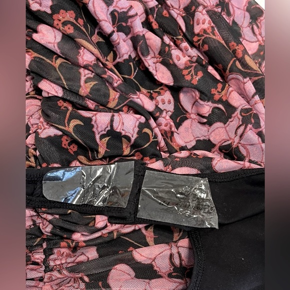 NEW FREE PEOPLE - Thong bodysuit with mesh and drawstrings size XS - Picture 7 of 8